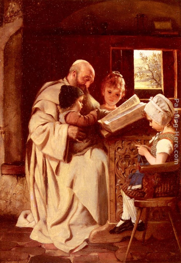 Hermann Kaulbach Reading The Bible